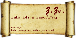 Zakariás Zsadány névjegykártya